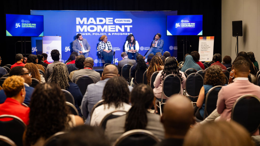 Kenya Jenkins on a panel with the Clean Slate Initiative