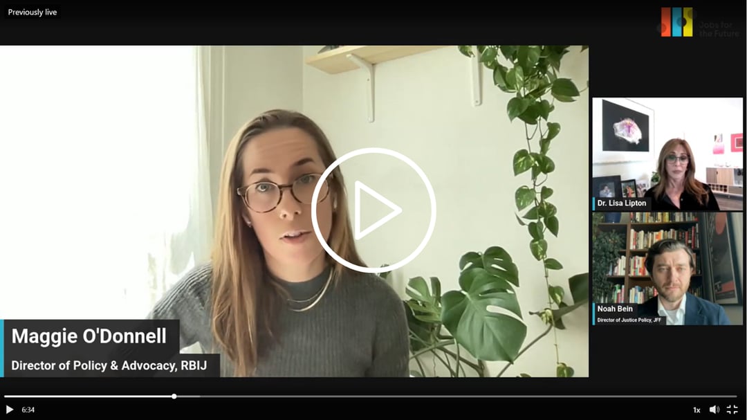 Maggie O'Donnell, RBIJ Director of Policy & Advocacy Speaking at Breaking Barrier webinar