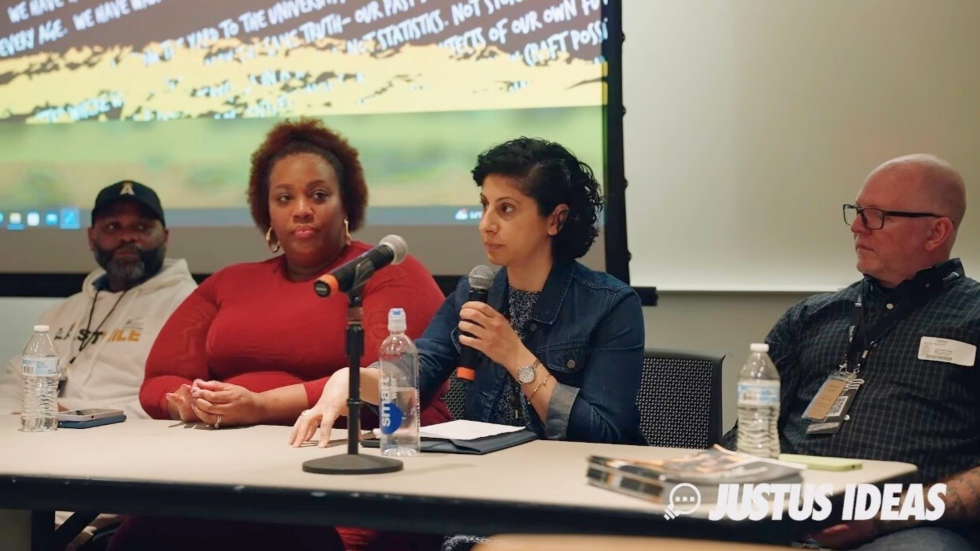 Maha Jweied on a panel at JustUs Ideas Week