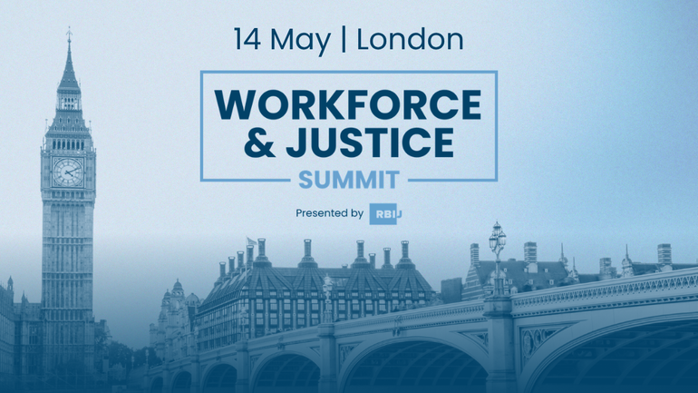 London Skyline with Workforce & Justice Summit Logo